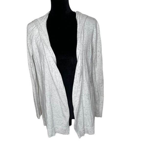 Loft Gray Open Front Speckled Hooded Cardigan Size XS - Picture 1 of 4